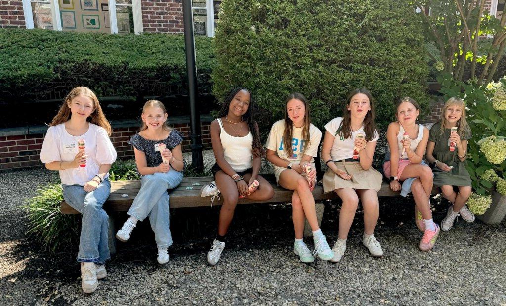 Middle School students enjoying ice cream on first day of school 2024